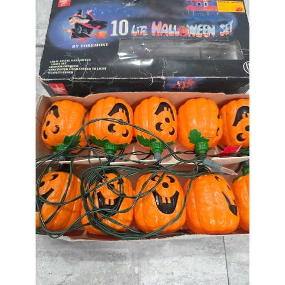 Vintage HALLOWEEN JackOLantern Blow Mold Pumpkin String Light Covers Lot Of 10 - Picture 3 of 10